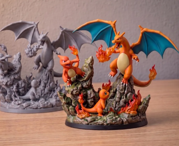 Diorama - Charizard, Charmeleon & Charmander
